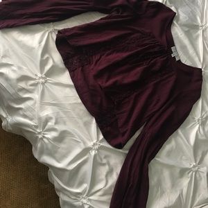 long sleeve cropped shirt